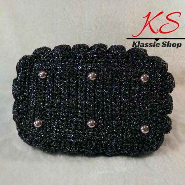 Black color handmade crochet purses