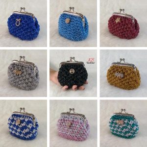 Many different color mini crochet coin purses
